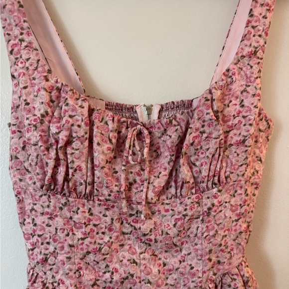 Reformation 4 Daria Rosin Linen Mini Dress in Pink Floral - Picture 6 of 12